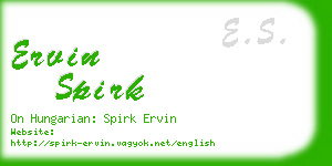 ervin spirk business card